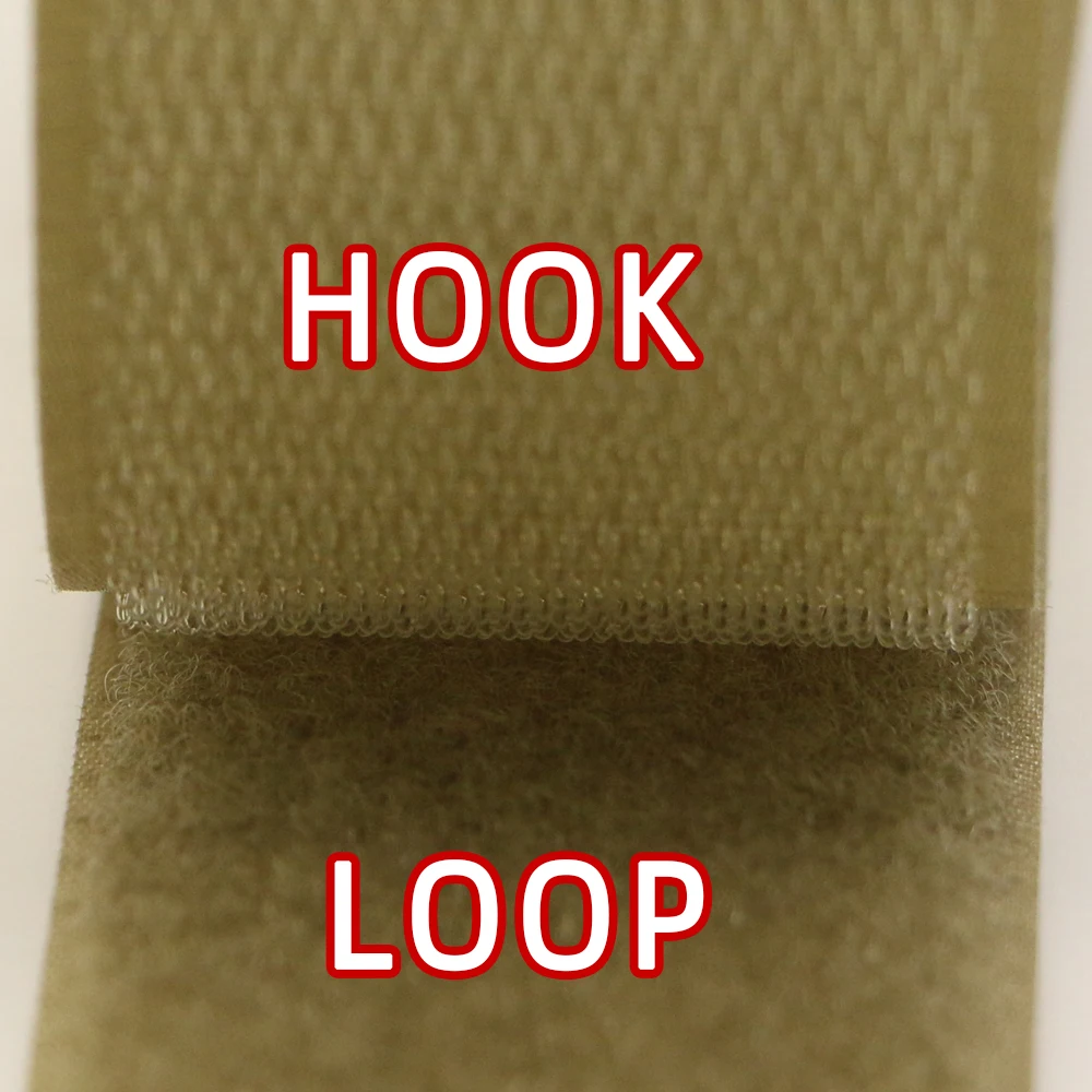 5Meters/Pairs 50mm Brown Non-Adhesive Hook and Loop fastener Tape Khaki Sewing-on the hooks adhesive Magic tape DIY/No glue