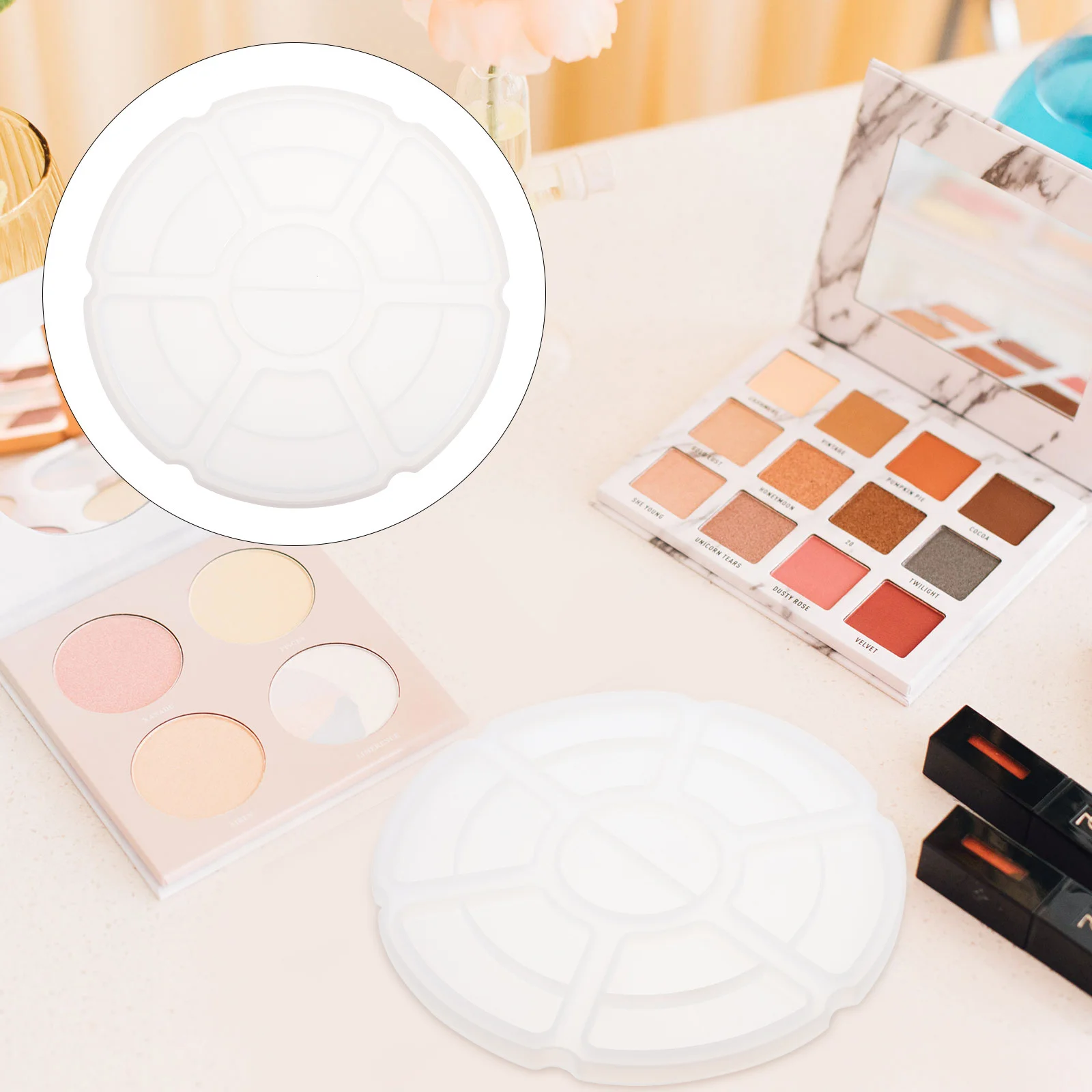 

Makeup Palette Silicone Mold For Diy Paint Tray Crafting Flexible Pigment Tray Mold For Art Painting, Jewelry Making Craft