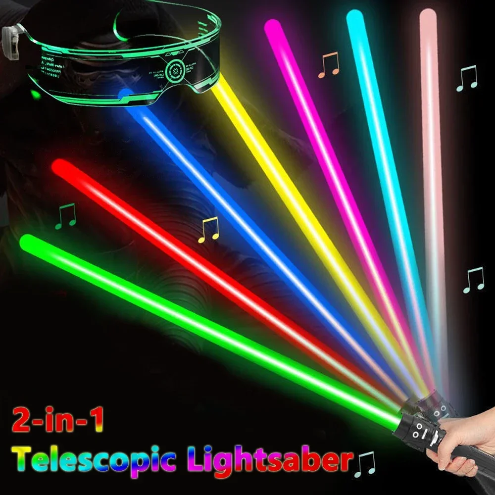 

Telescopic Lightsaber Sword Colorful Laser Sword Toy with Sound and Light Glowing Sword Decompression Toy For Kids Adults Gifts