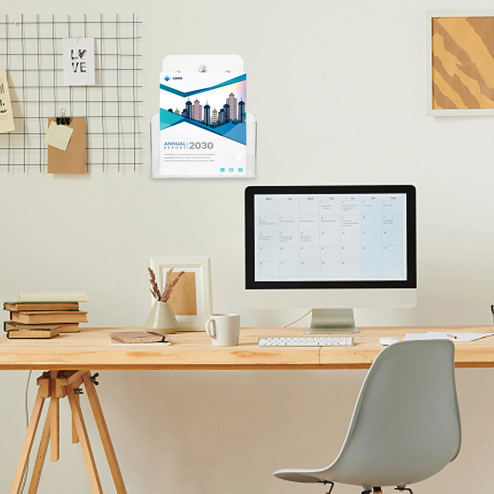 

Desktop File Organizer A4 Transparent Acrylic Stand for Documents Leaflets and Notepads Stylish Countertop Manager for Office