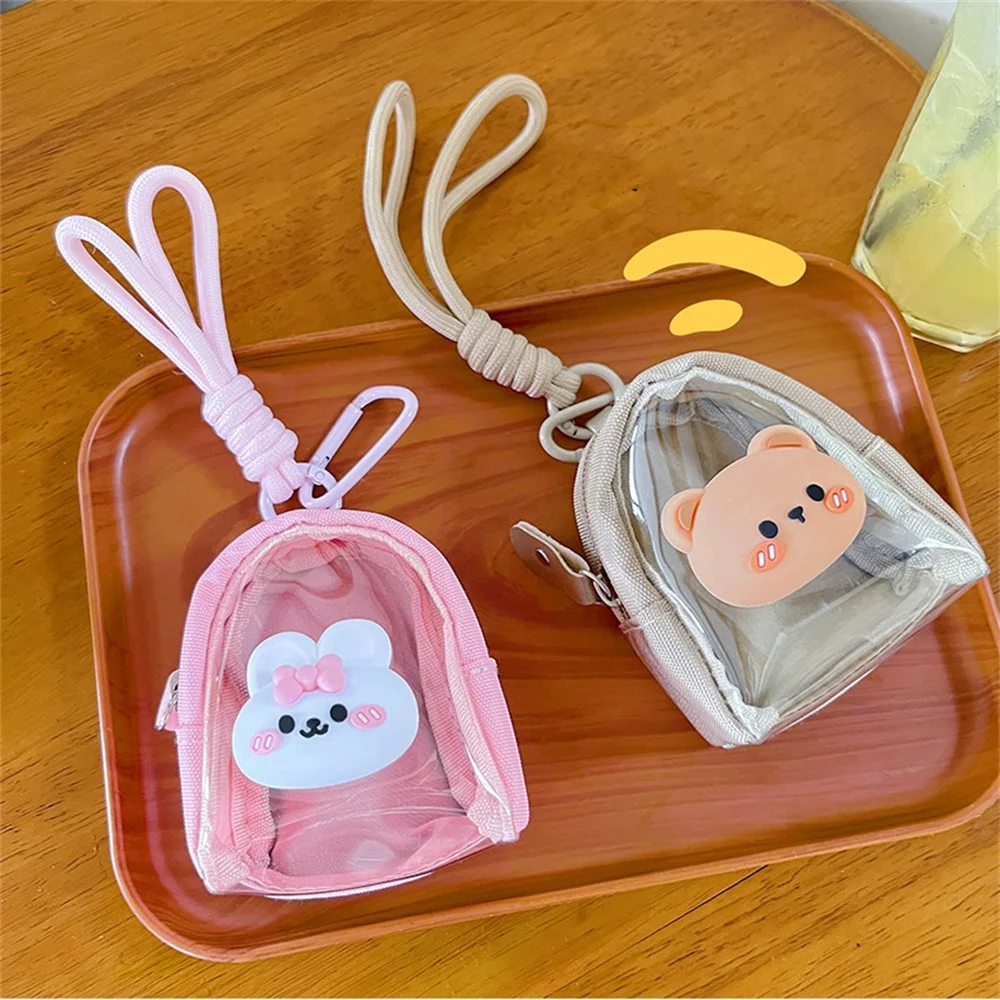 Cute Animal Coin Wallet Compact Coin Purse Mini Storage Bag Safe Closure Transparent Coin Purse For Daily Use Handbag Gifts