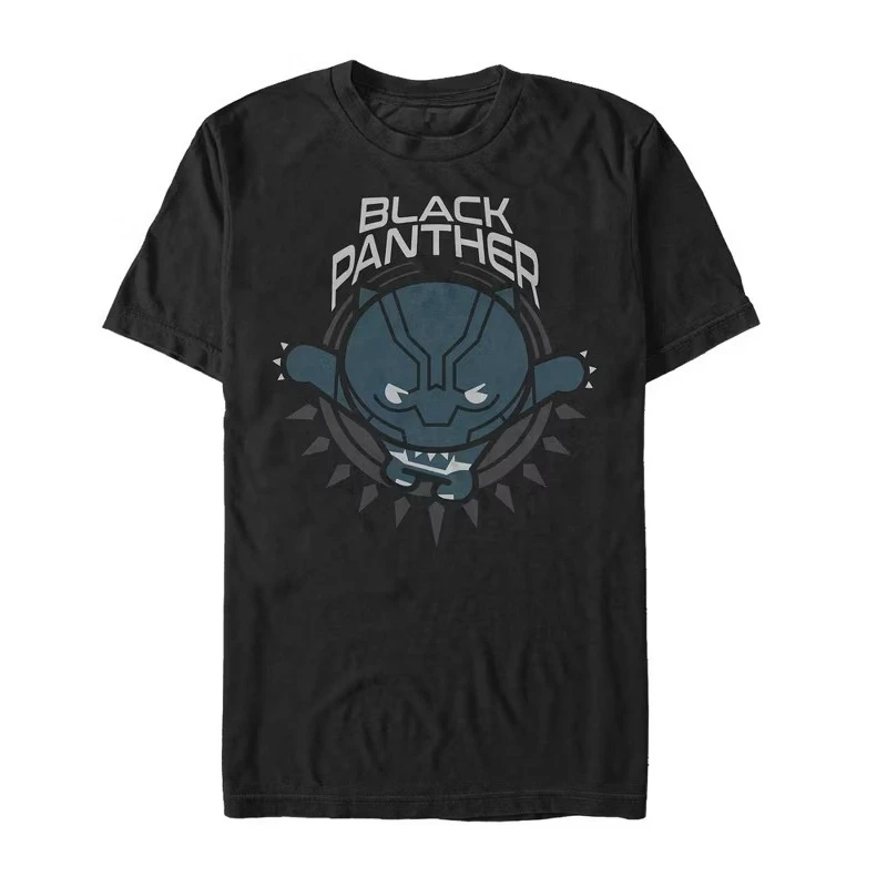 Men's Marvel Black Panther Kawaii T-Shirt Summer Men's and Women's Loose and Breathable T-shirt Top