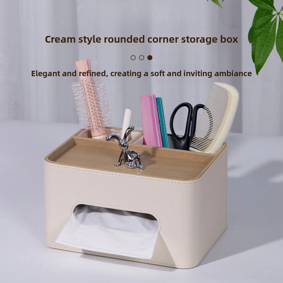 Luxury Tissue Box Holder  Multi-Function Desktop Organizer for Living Room, Premium Remote Control Storage with Napkin Dispenser
