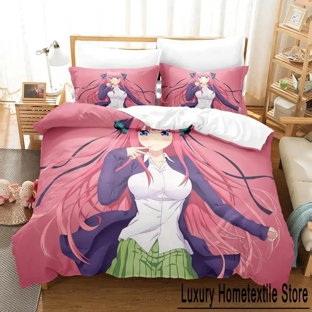 

The Quintessential Quintuplets Bedding Set Single Twin Full Queen King Size Bed Set Aldult Kid Bedroom Duvet cover Sets 3D Anime