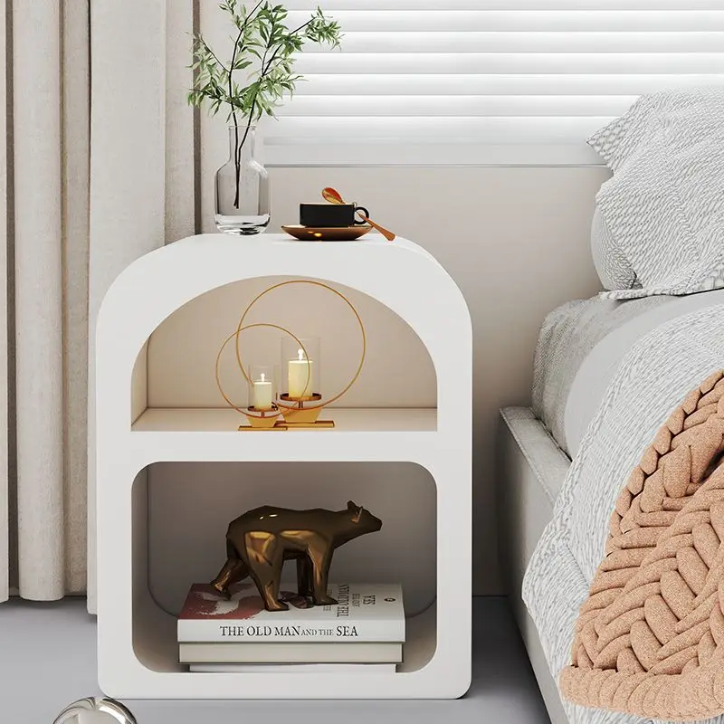 2023 New Nordic Bedside Table Cave Cabinet Bedroom Bed Table Nightstand Small Bedside Cabinet Locker Rack L45*W40*H55 / 2 layer