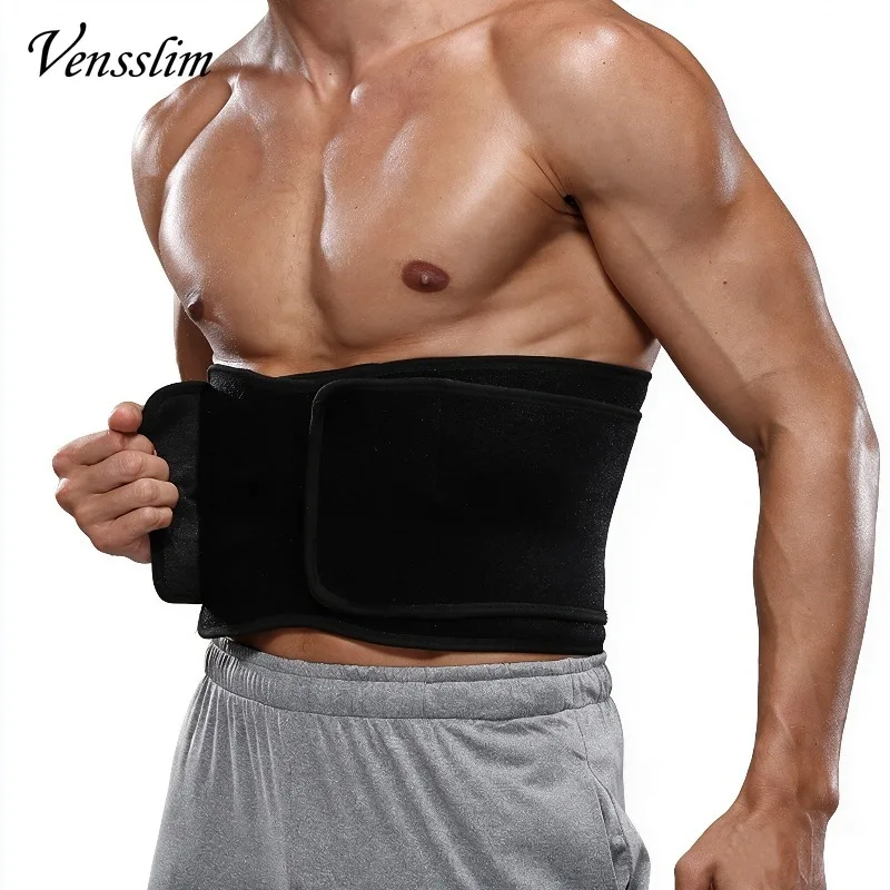 Vensslim Men Waist Trainer Slimming Trimmer Strap Body Shaper Workout Fat Burning Corset Mens Sauna Control Wrap Sweat Gym Belt