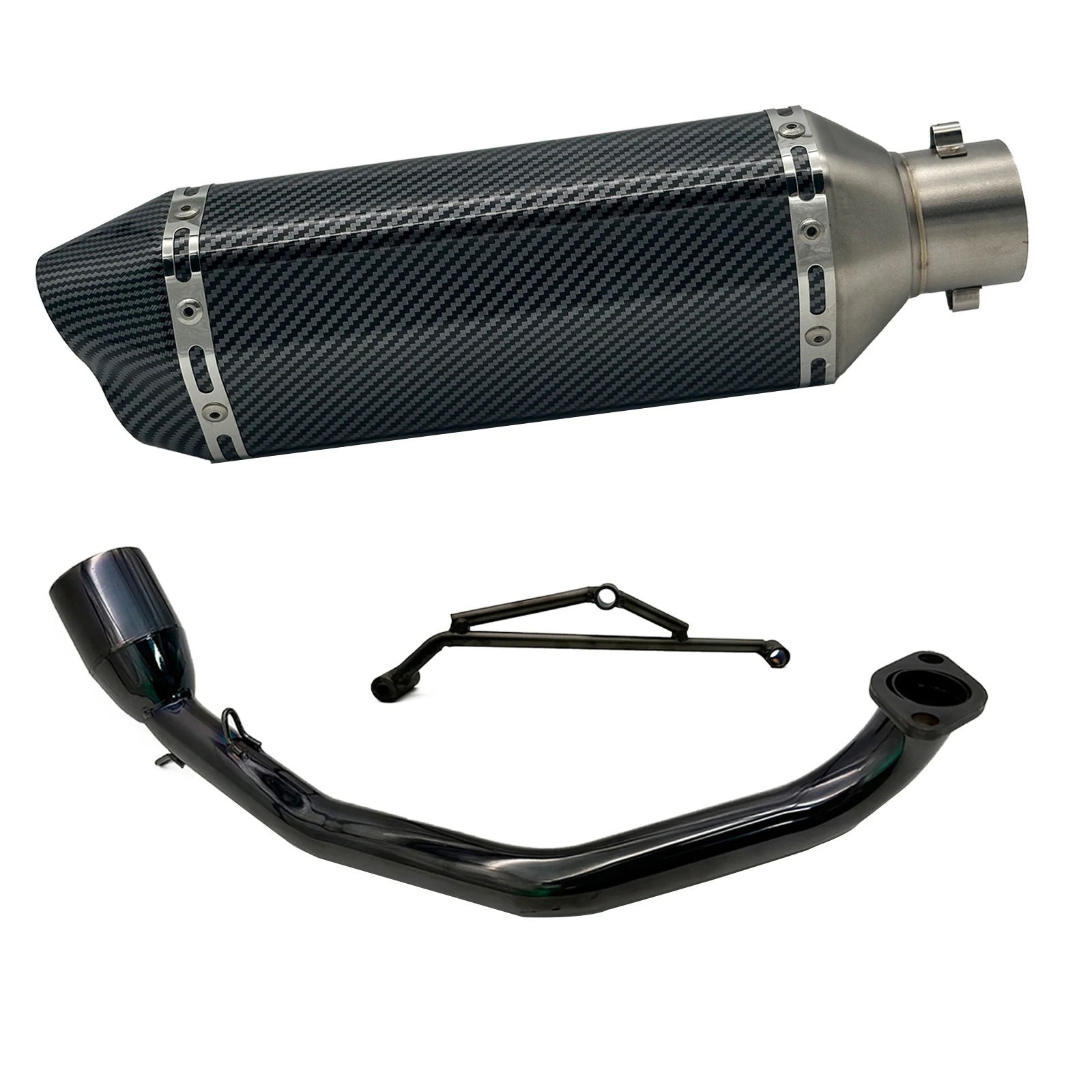 

Suitable for gy6 150cc 120cc motorcycle exhaust system muffler baffle front connecting pipe connecting pipe (black)