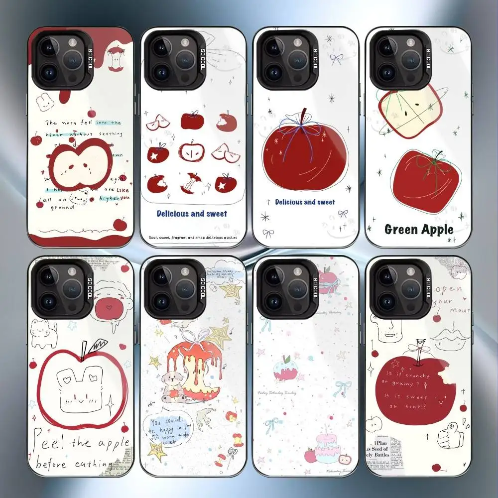 

sweet apples Phone Case For iPhone17,16,15,14,13,12,11 Plus,Pro Max Black Candy Matte Shockproof Cover