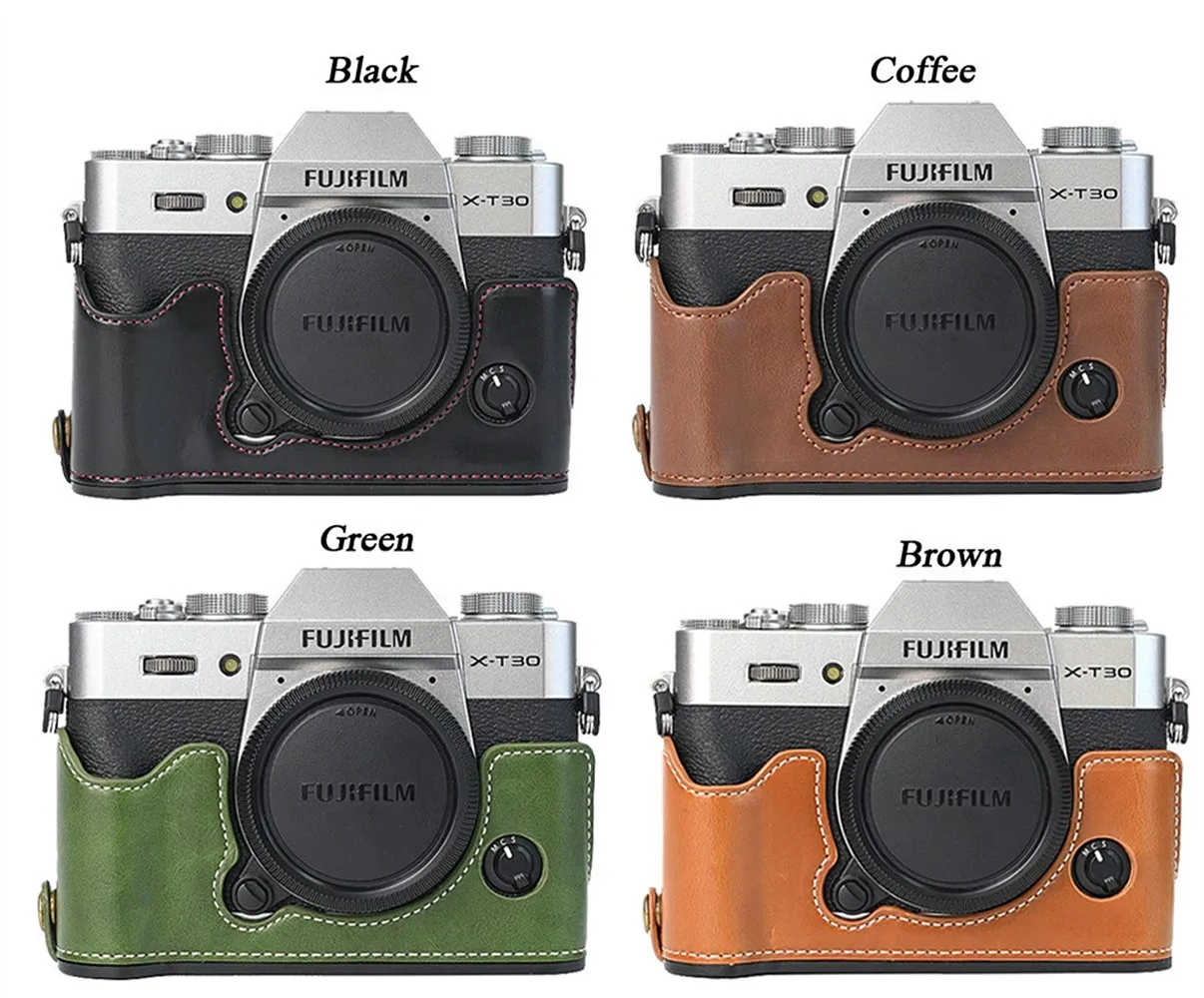 For Fujifilm XT30II XT30 XT20 XT10 Pu Leather Half Body Case Cover