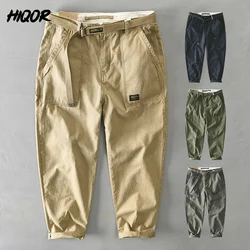 2024 Spring Autumn Cotton Men Cargo Pants Male Casual Loose Pant Man Big Pocket Trouser Fashion Khaki Harajuku Streetwear Male