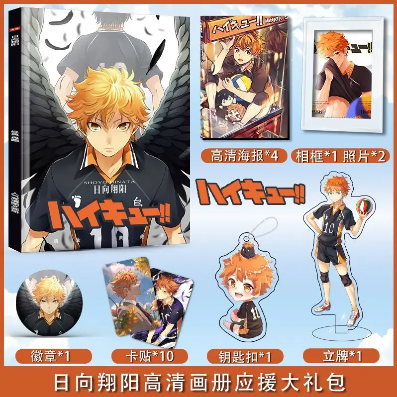Haikyuu!! Shoyo Hinata Art Collection Book Illustrations Album Characters Card high quality Anime Badge Stand books