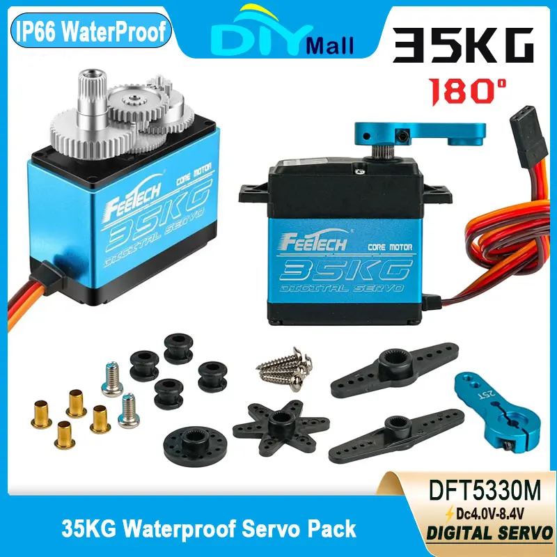 

1/2/4PCS FEETECH 35KG Digital Servo Waterproof Metal Gear 180° w/25T Arm for 1/8 1/10 RC Car Robot Crawler Baja DIY Parts