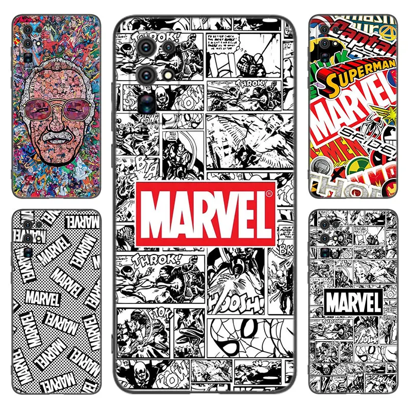 Marvel Avengers Art Black Phone Case For Honor 70 90 200 Magic 4 5 6 Lite X5 X6A Plus X6 X6S X7A X7B X8 X8A X8B X9 4G X9A X9B 5G