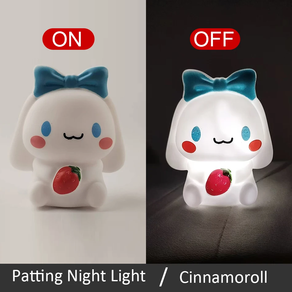 جديد Kawaii Sanrios ضوء الليل المينا سحابة الكرتون غرزة Kuromi Cinnamoroll Pochacco مصباح طاولة صغير تضيء الديكور