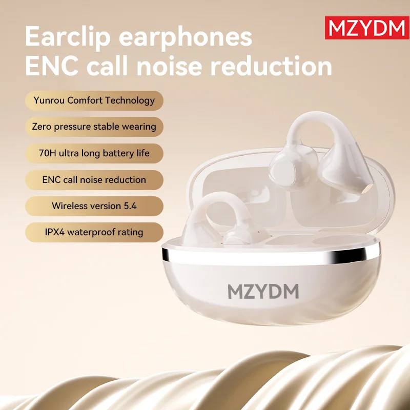 

MZYDM Open Ear Clip Earbuds Wireless Earphones M88 Bluetooth 5.4 Headphones Sport HiFi Sound Noise Cancellation Playtime Headset