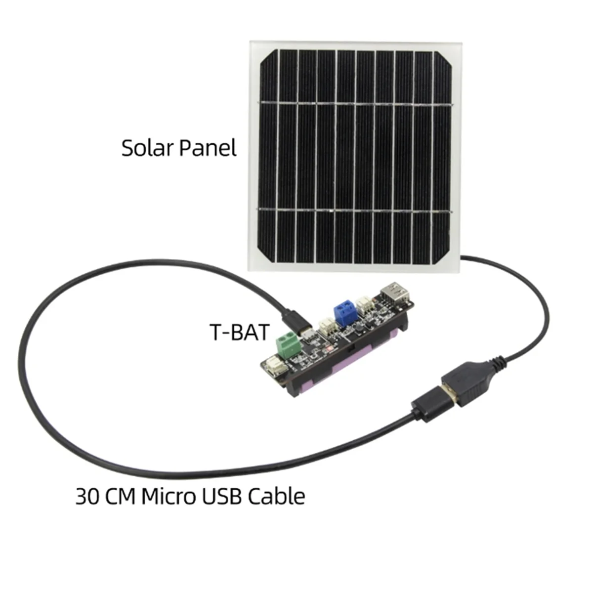 

Premium T-BAT Battery Holder CN3065 Power Chip Solar Charging Can Used with 18650 Battery
