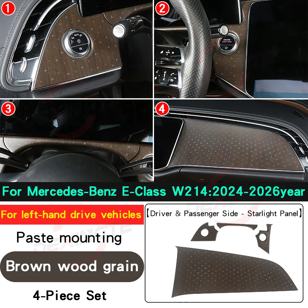 Starry Emblem Trim Panel Cover For Mercedes E-Class W214 2024-2026 High Version Interior Decor Retrofit Exterior Patch E260 E300