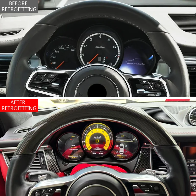 For Macan 2014-2023 Car Modification LCD Instrument Panel 718 Center Console Performance Display Accessories Car Upgrade