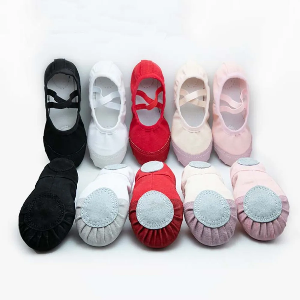 Cloth Ballet Shoes for Children Polyester Flat Sole Soft Pointe Shoes Highly Elastic Nonslip Dance Slippers Stage Performance