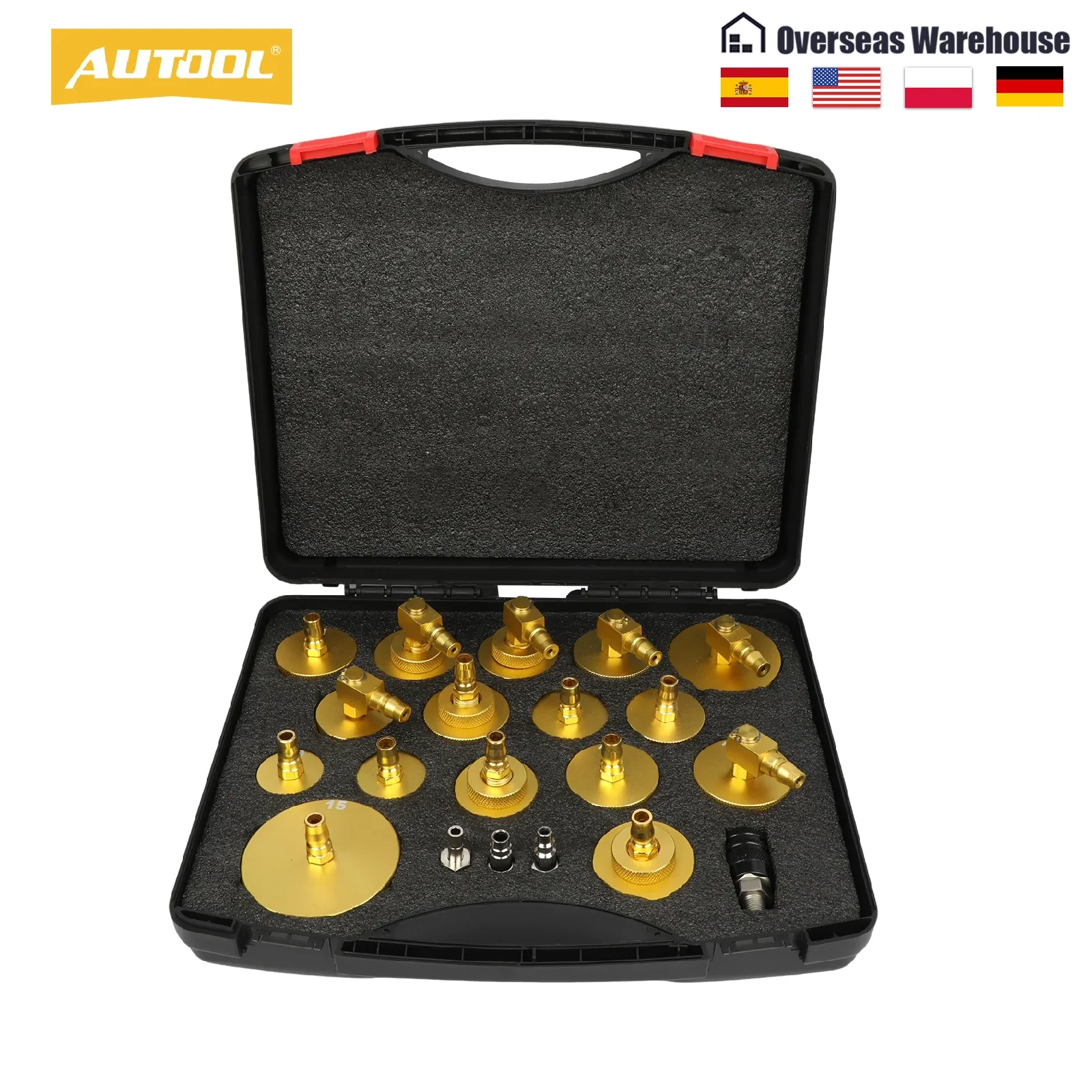 

AUTOOL 17PCS Brake Fluid changer Adapters and Three Universal Joint Car Brake Extractor Oil Pump Connector for Toyota-Tesla-Benz