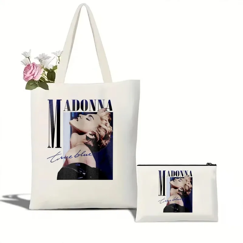 

Винтажная сумка через плечо Madonna, классическая сумка-тоут с графическим рисунком в стиле альбома, туристическая музыка, поп-музыка, женская большая сумка с принтом Харадзюку