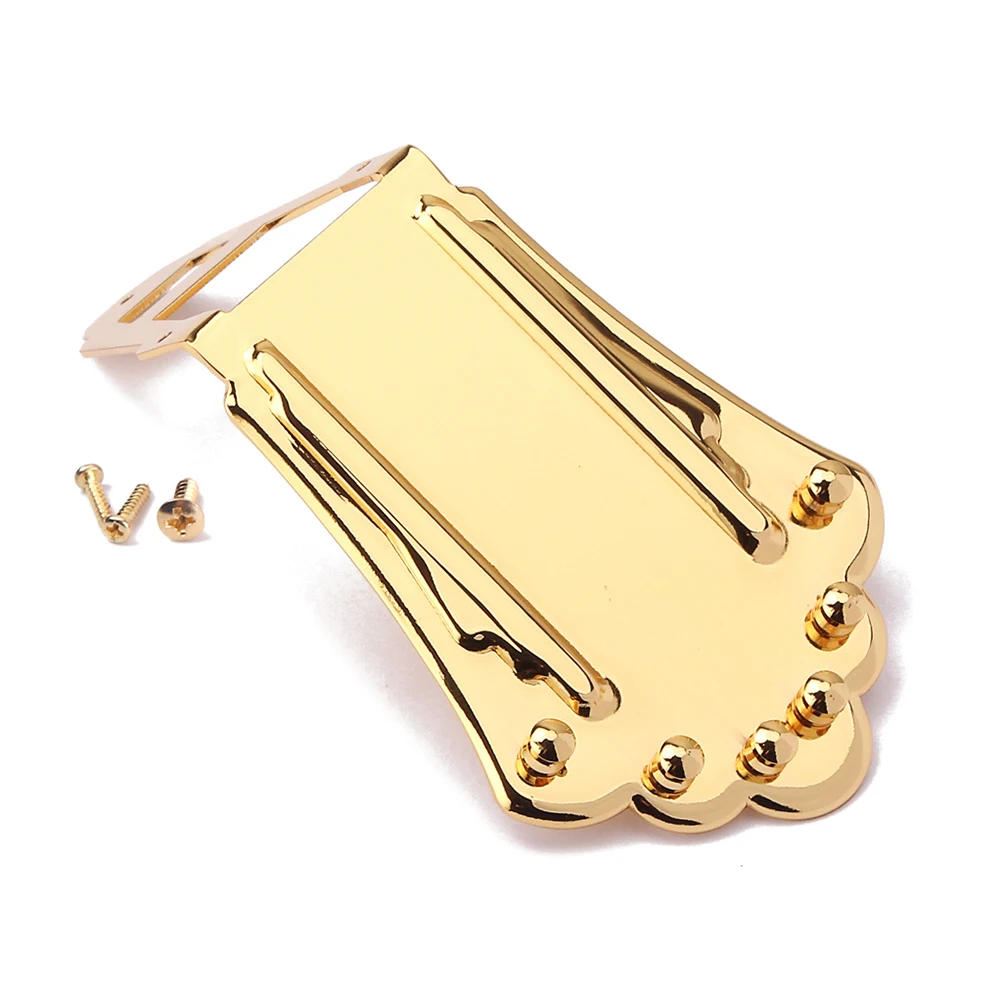 

Metal Guitar Tailpiece For Jazz Guitar Durable Solid String Drawing Board With Screws, Golden, Upgraded Replacement