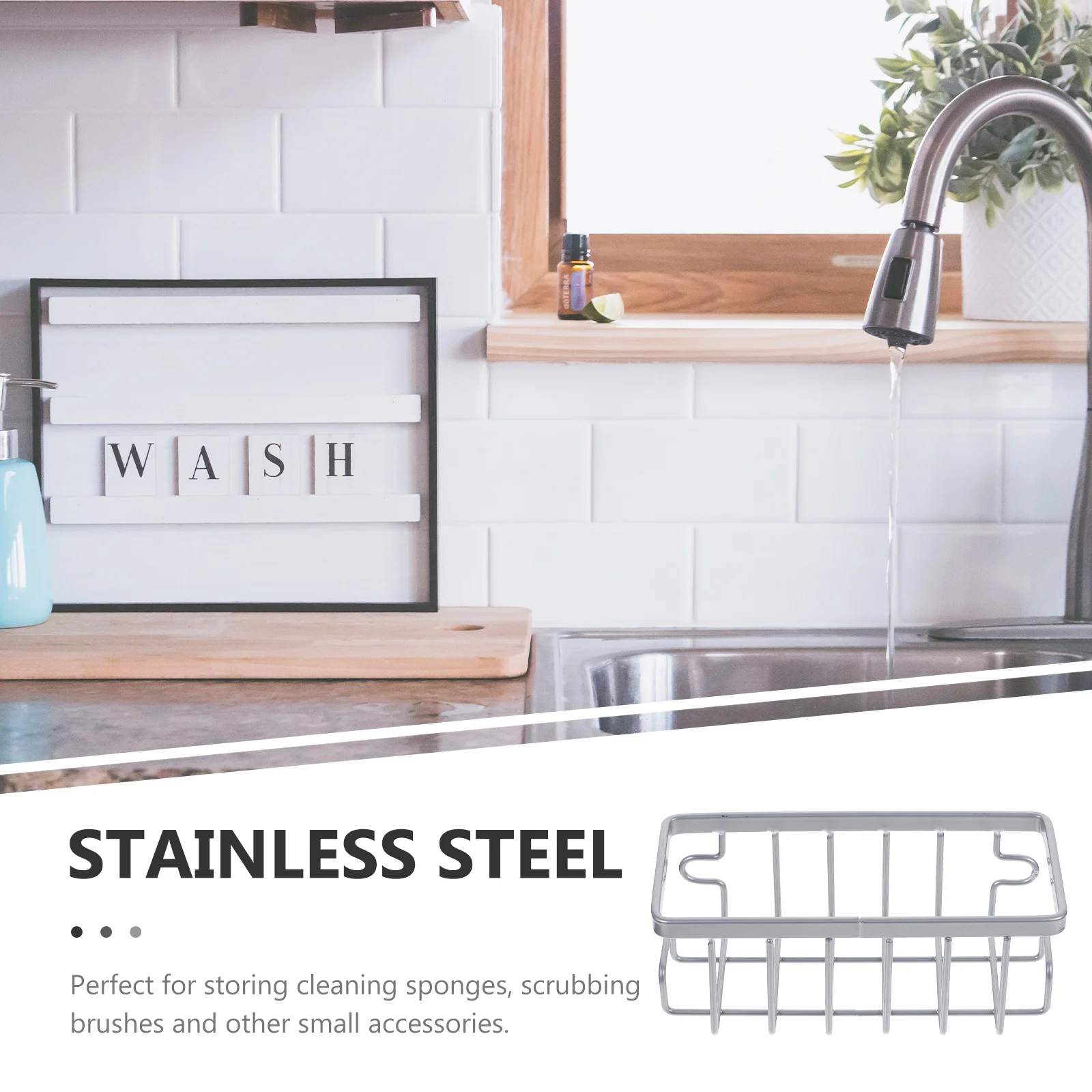 

1Set Suction Cup Basket Sponge Holder Kitchen Sink Organizer Iron PVC Hanging Drainer Rack Suction Cup Sponge Holder