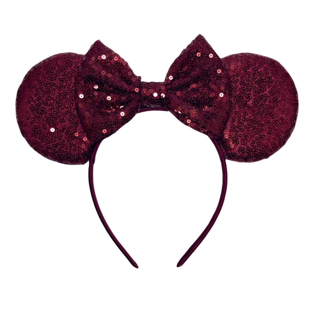 Wine Red Dark Color Mouse Ear Hairband For Girls 5\