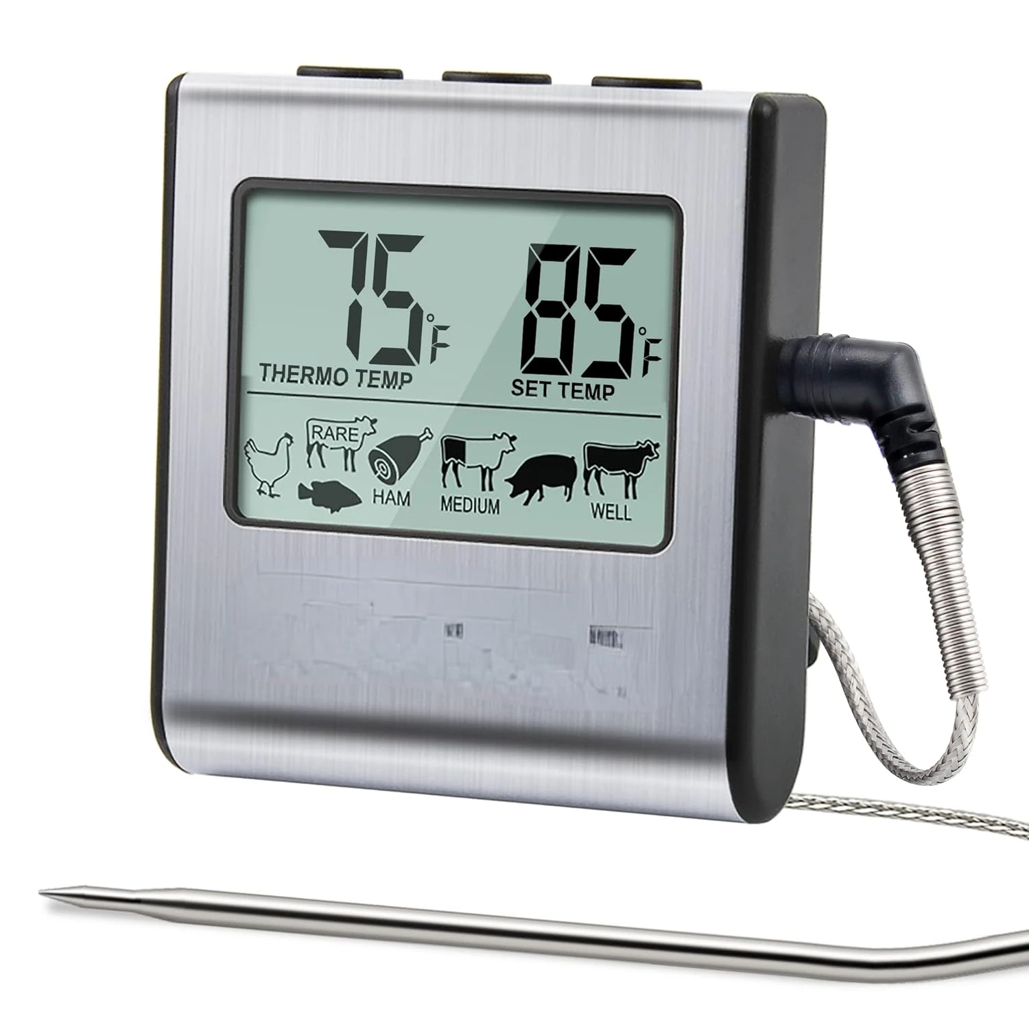 Stainless Steel Probe BBQ Thermometer Timer - Premium Kitchen Gadget