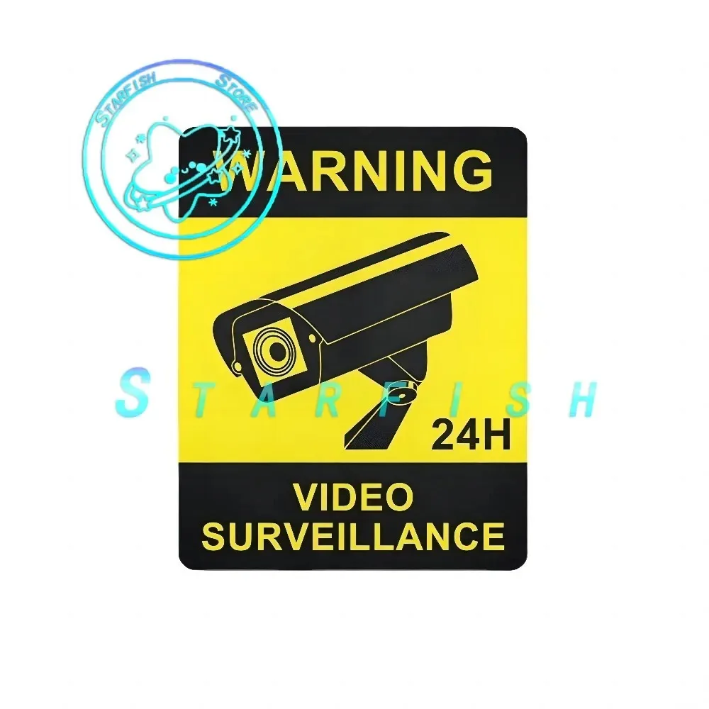 Warning Stickers, Monitoring Security Cameras Alarm Stickers Signs Waterproof and Sun Proof PVC Material Spraying Process