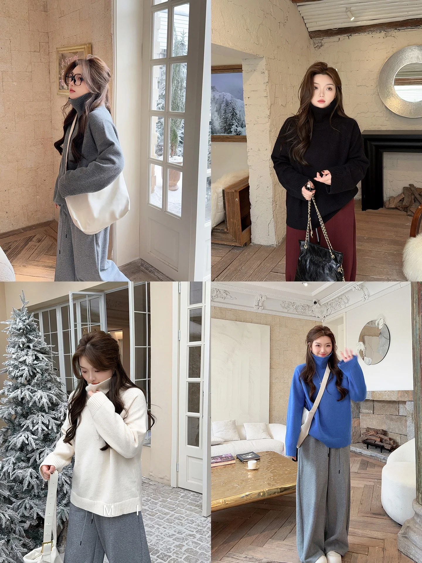 

plus Size High Collar Thiened Knitted Sweater Multi-Color Loose Inner Wear Casual Winter Faion for Lady ape Body