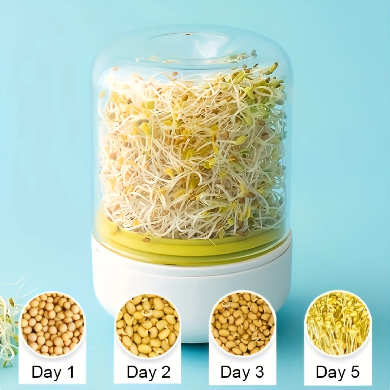 Hydroponic Bean Germination Kit - Seedling Starter Tray for Efficient Pea & Vegetable Growth - Ideal for Gardening & Indoor Farm
