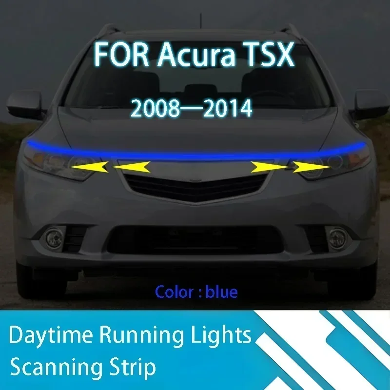 

ДЛЯ Acura TSX 2009 ~ 2014 светодиодные дневные ходовые огни сканирования запуска капота автомобиля DRL направляющая декоративная лампа окружающего света 12 В