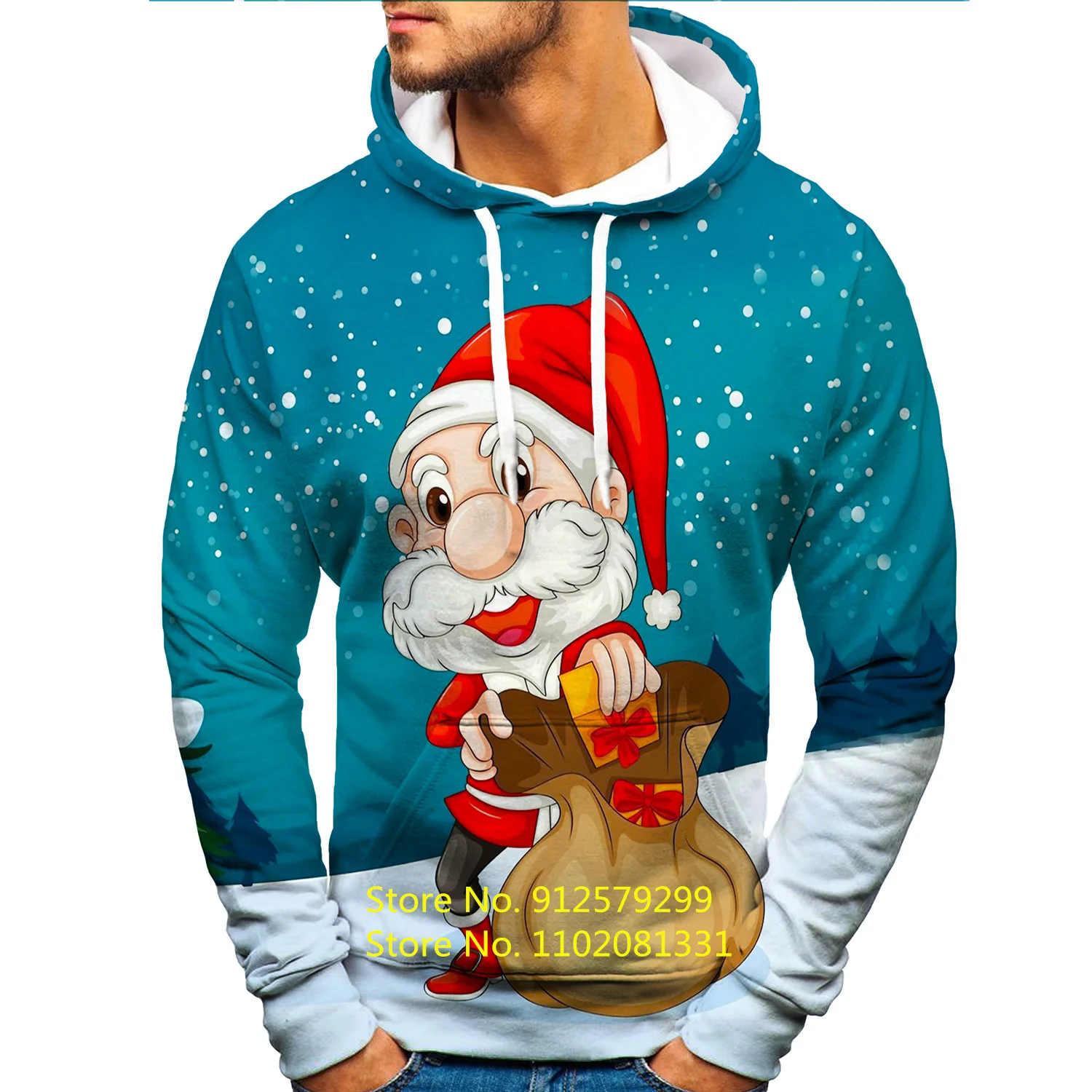 

Unisex 2023 Santa Claus Hoodie Fashion Christmas 3d Printing Sweatshirt Men/Women Casual Long Sleeve Pullover