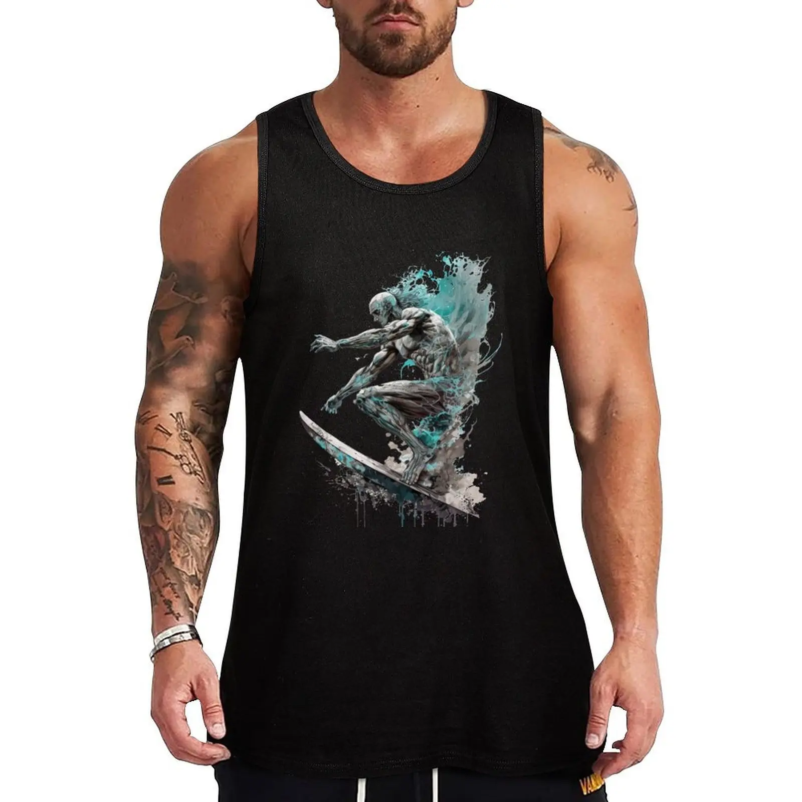

SilverSurfer Fading Out Tank Top gym shirt man Bodybuilding shirt training weight vest
