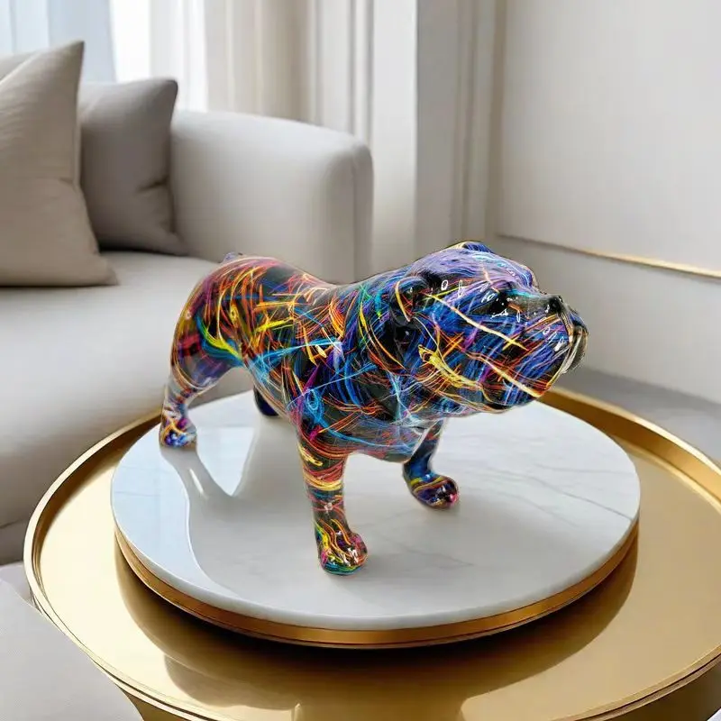 Creative Modern Art Resin Dog Crafts Ornaments Creative Entrance Living Room Office Decorations Gifts