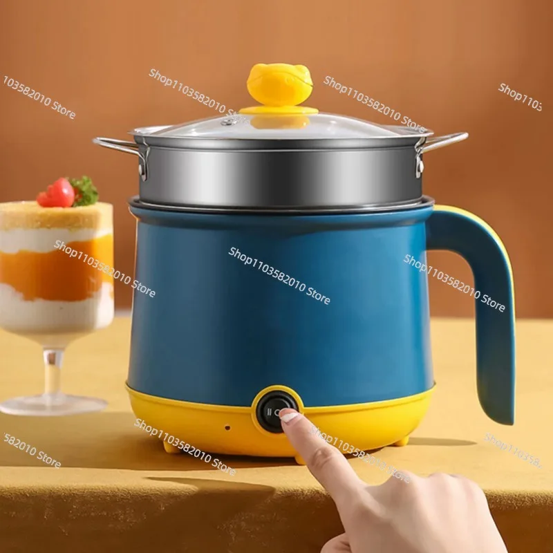 

Electric Mini Hot Pot 1.8L 600W Non Stick 2 Levels Adjustable Stainless Steel Electric Pot Electric Cooker Rapid Noodles Cooker