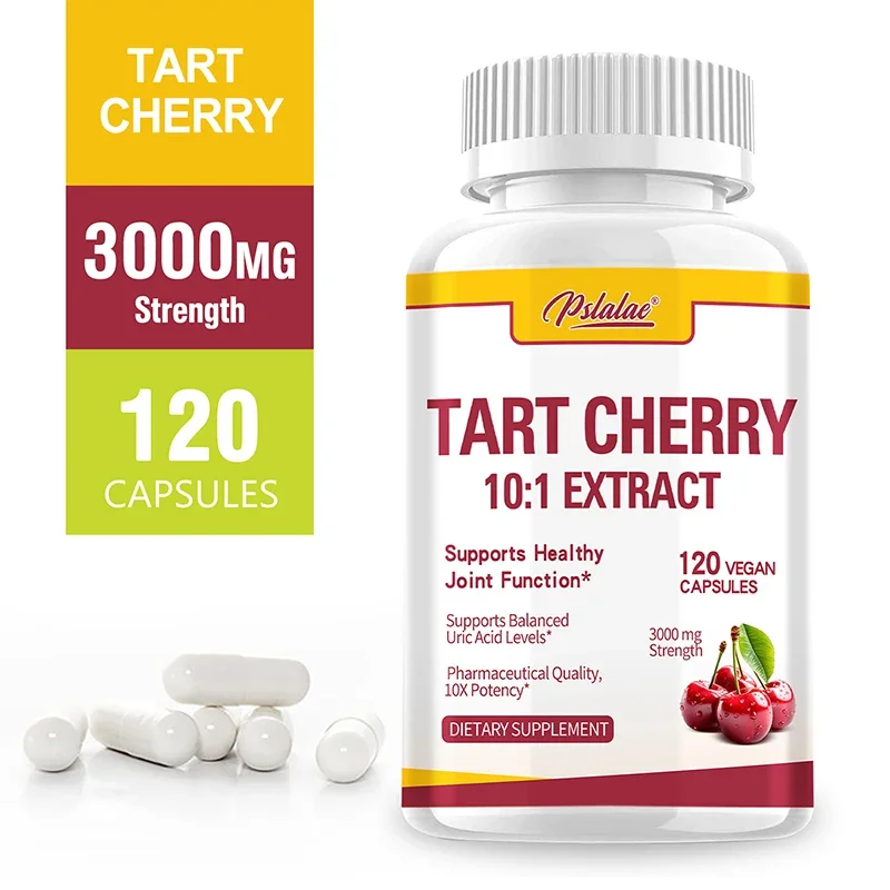 

Tart Cherry Capsules - Uric Acid Cleanser, Supports Joints, Muscle Health, Promotes Sleep