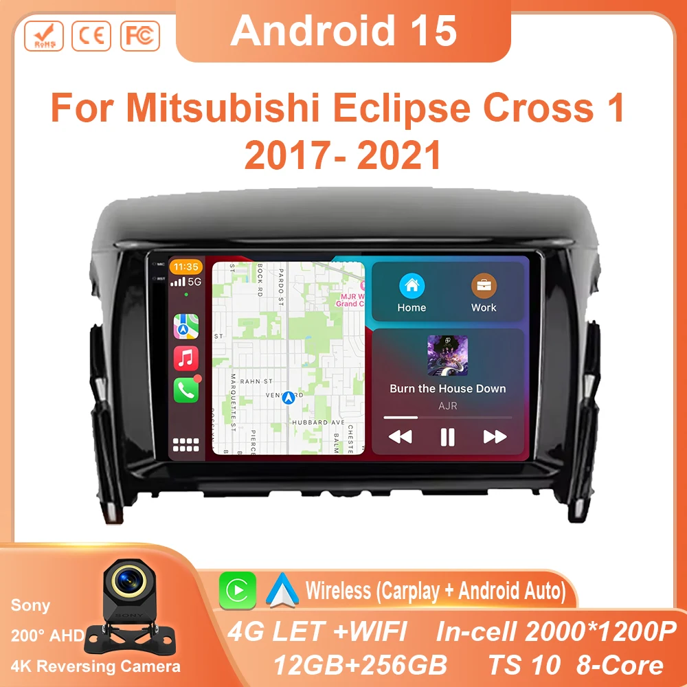 

Автомобильный радиоприемник Carplay для Mitsubishi Eclipse Cross 1 2017-2021 навигация GPS Android авто стерео мультимедийный плеер DSP без 2din din