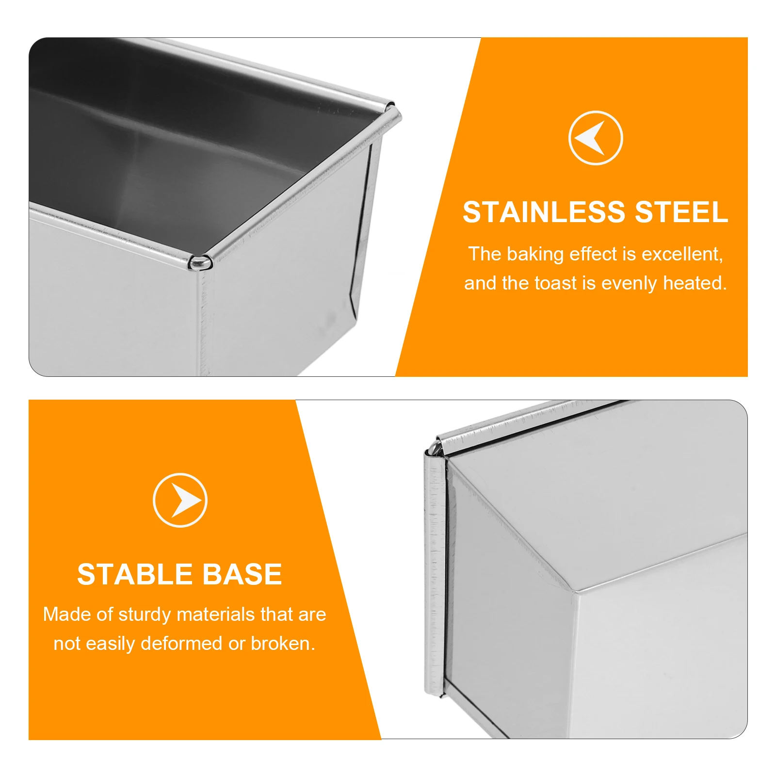 1pcs Square Toast Mold Bread Pan Stainless Steel Loaf Bakeware Pans for Baking Mould Even Heating Easy Clean Versatile