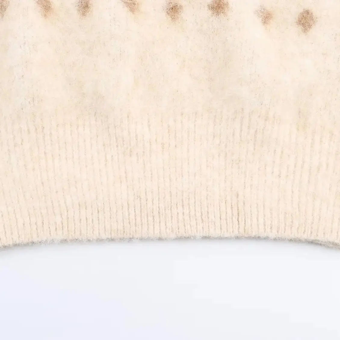 DiYiG امرأة 2025 شتاء جديد موضة الجاكار بلوفر مغزول ريترو كم طويل كل مباراة الجولة الرقبة سترة غير رسمية Mujer #4