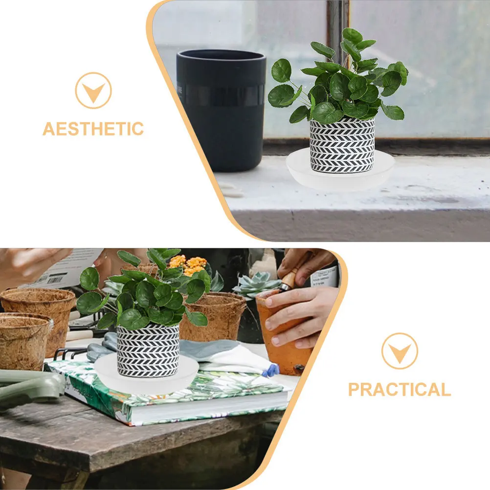 실내 식물용 원형 플라스틱 물받이 트레이 10개 세트 다육식물 화분 받침 방수 트레이 원형 화분 받침대