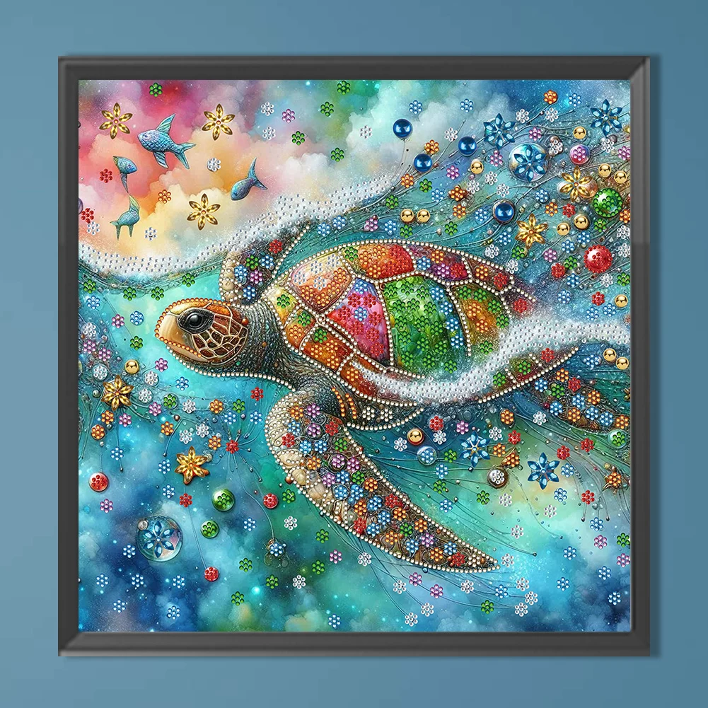 5D DIY Partial Special Shaped Drill Diamond Painting Kit Sea Turtle Decoration