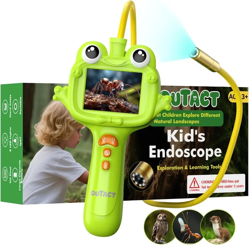 Kinderendoscoop met licht, Borescope Camera Snake Scope, natuurverkenning Wetenschap Educatief stemspeelgoed