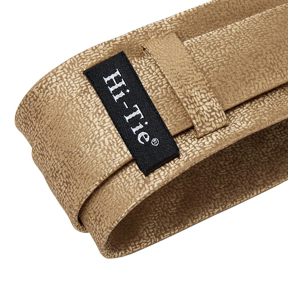 طقم أزرار أكمام للرجال ، ربطة عنق بيزلي صلبة ، حفل زفاف رسمي للأعمال ، ربطة عنق ، حرير أصفر ذهبي