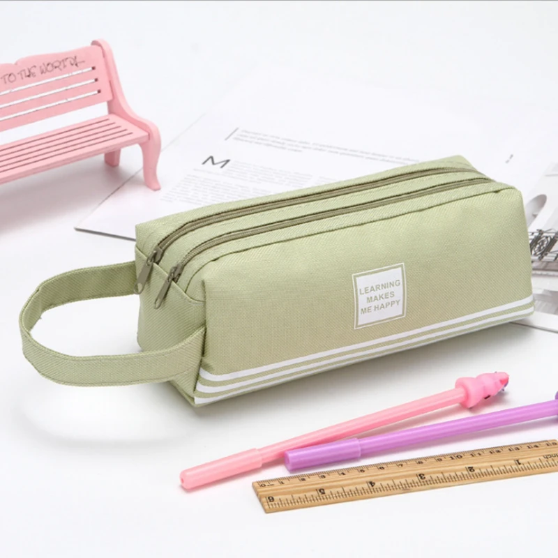 Astucci semplici astucci borsa Oxford Pen Box Pouch doppio strato grande capacità per ragazze torna a scuola forniture per studenti cancelleria