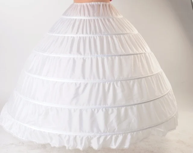 Bolsos de boda de acero grandes de talla grande 6 vestido de novia Extra grande deslizante de acero blanco 6 enagua de aros enagua deslizante de crinolina