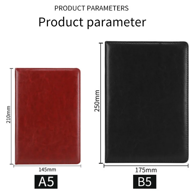 Caderno de couro b5 com rosto de couro macio, livro de mão para viagens, papelaria de estudante e material de escritório, preto de alta qualidade