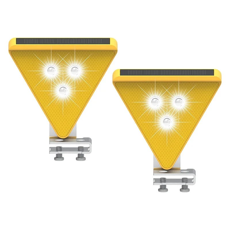 A39Q-Caution Strobe Lights LED Flashing Safety Light Solar Powered Caution Strobe Lights White