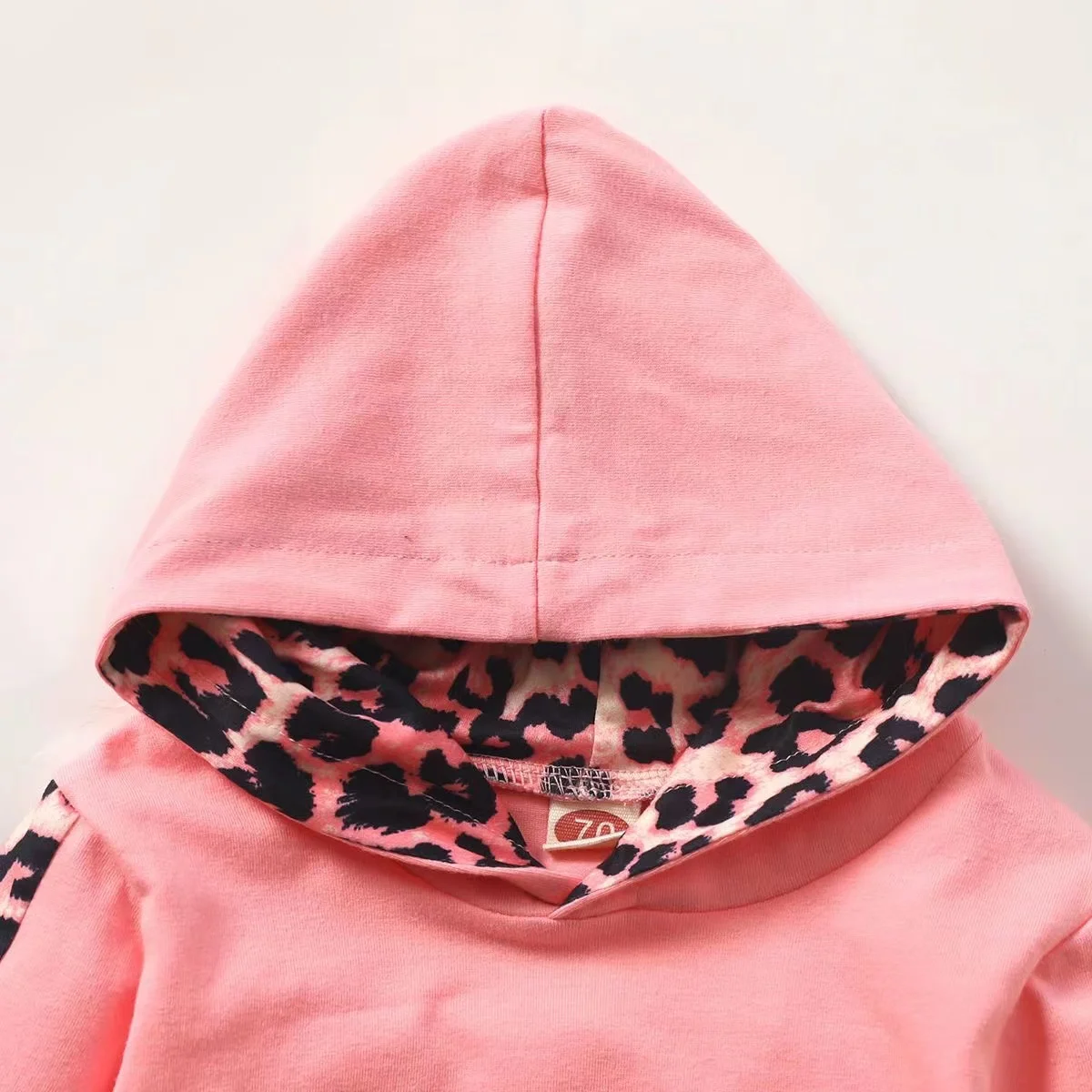 Baby Girls Autumn Winter Clothes Tracksuit Letter Long Sleeve Hoodies Tops and Leopard Stitching Long Pants with Headband 3PCS